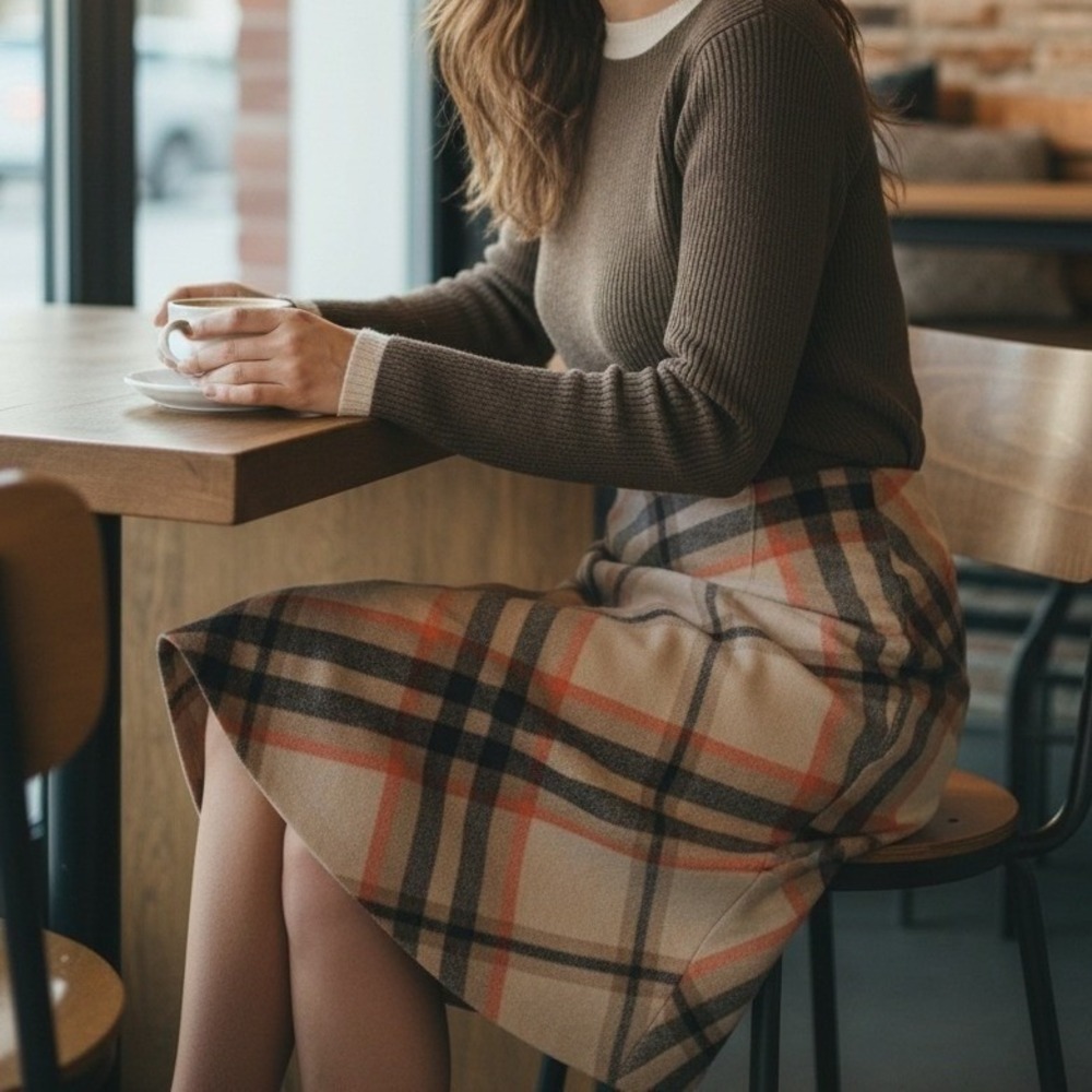 Chadwicks of Boston‎ Plaid Wool Skirt Size 14 Classic Preppy Cozy Fall Vintage - Picture 8 of 8